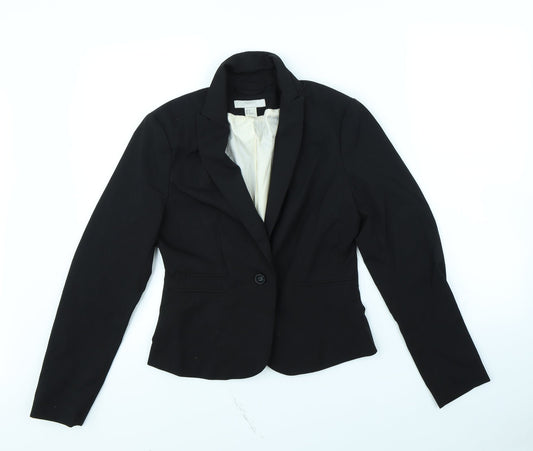 H&M Womens Black   Jacket  Size 8  - shoulder pads
