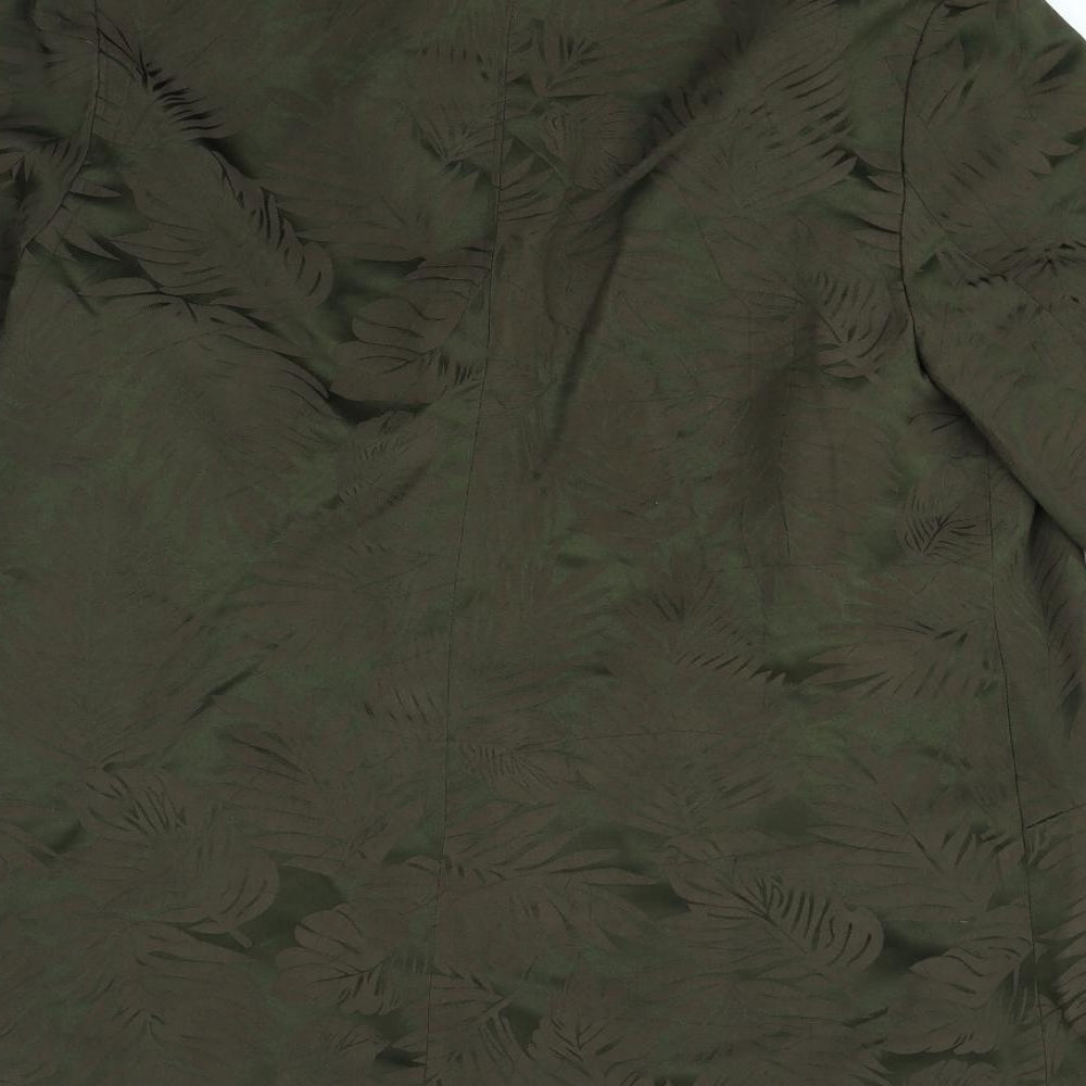 Bonmarché Womens Green Floral  Jacket  Size 16  - shoulder pads