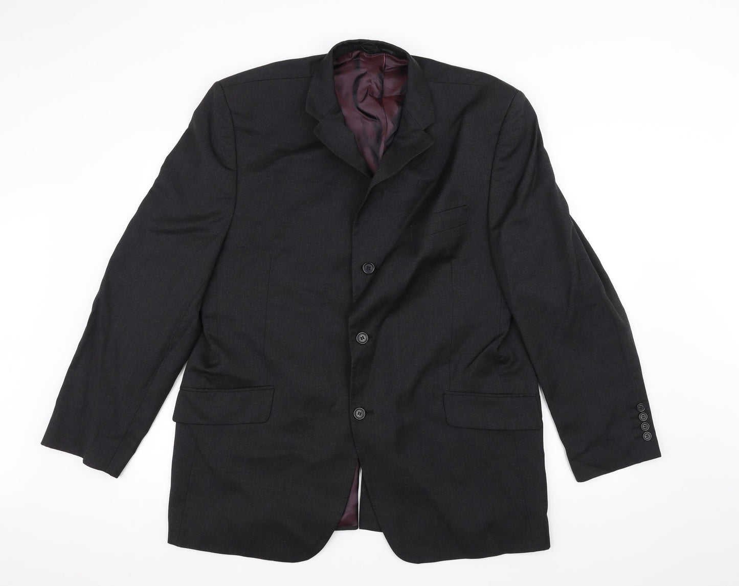 Angelico Mens Black   Jacket Suit Jacket Size 40