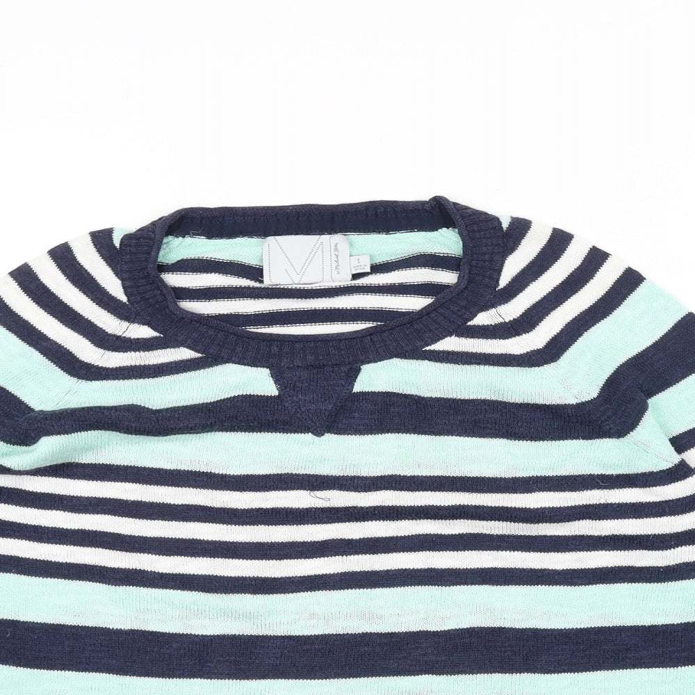 Preworn Womens Green Striped  Pullover Jumper Size S