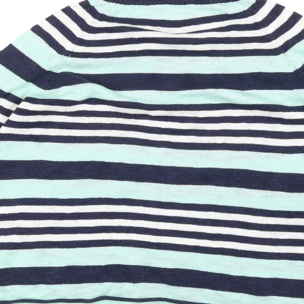 Preworn Womens Green Striped  Pullover Jumper Size S