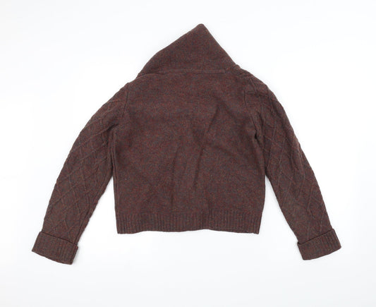 Preworn Womens Brown  Knit Jacket Coatigan Size 12