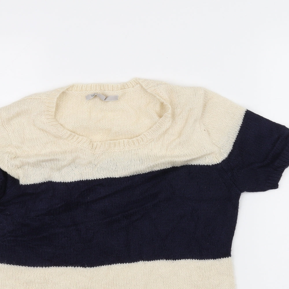 Gap Womens White Striped Knit Pullover Jumper Size S