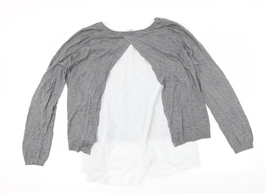H&M Womens Grey   Cardigan Jumper Size M
