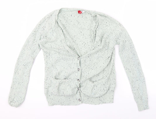 H&M Womens Green   Cardigan Jumper Size 4