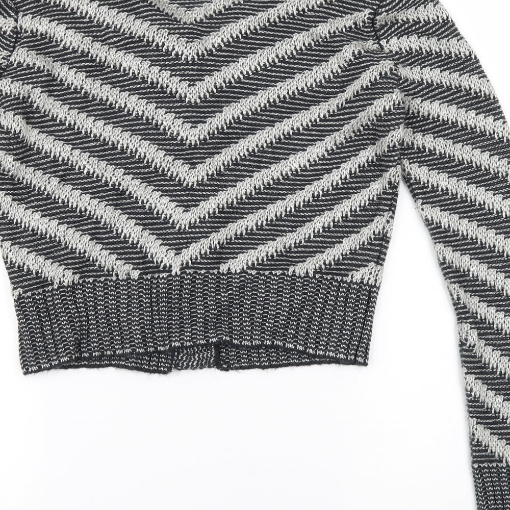 Limited Womens Multicoloured Striped Knit Pullover Jumper Size 12  - Cropped