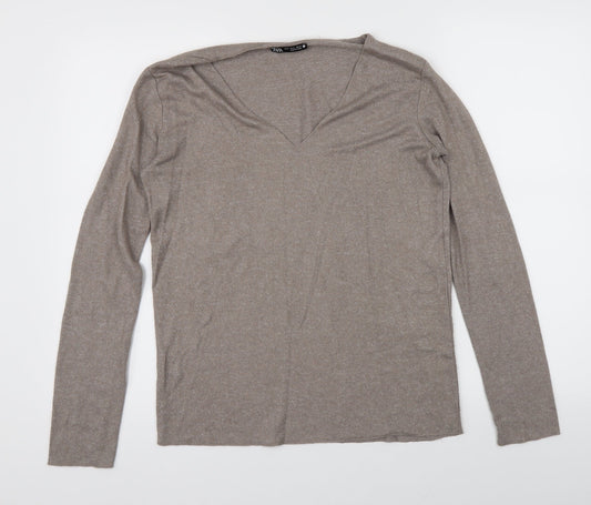 Zara Womens Brown   Pullover Jumper Size M