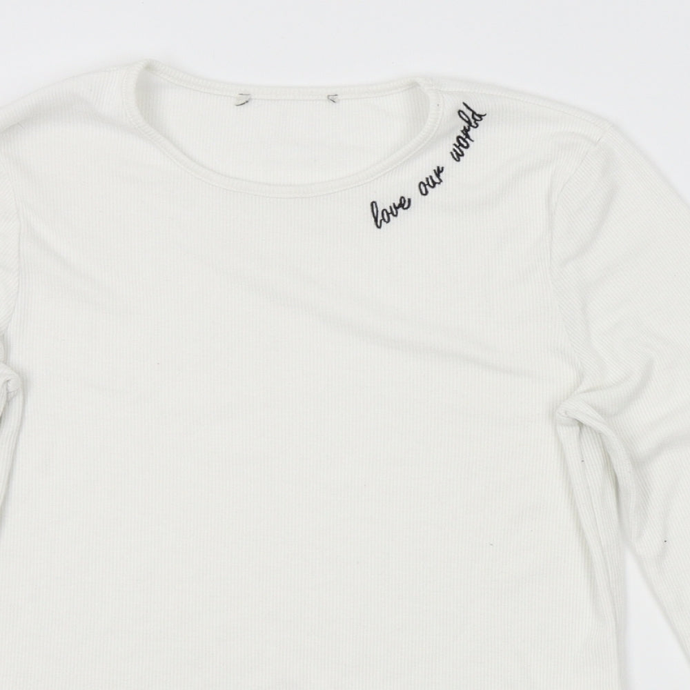 George Girls White   Pullover Jumper Size 13-14 Years