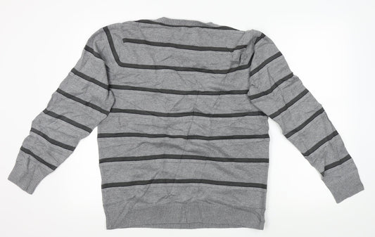 Blue Harbour Mens Gold Striped  Pullover Jumper Size M