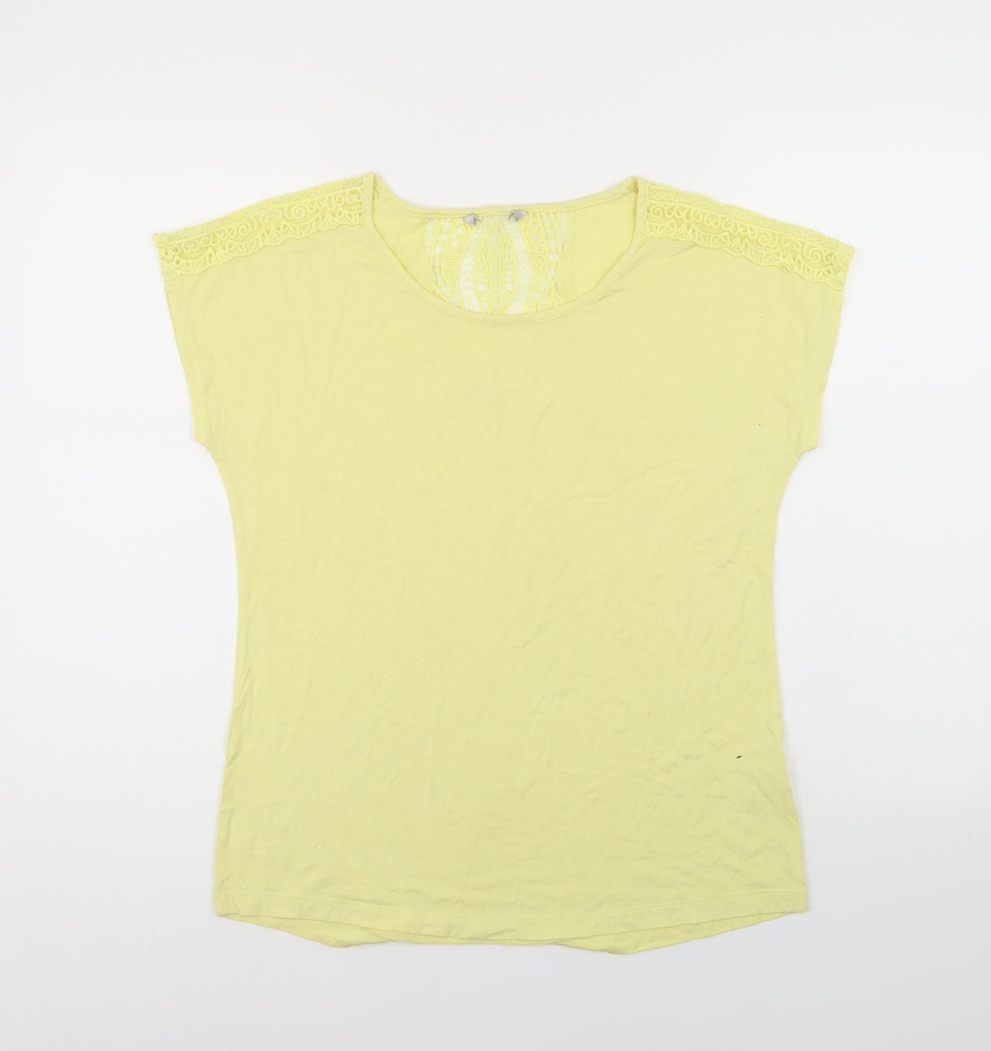 Preworn Womens Yellow   Basic T-Shirt Size 10