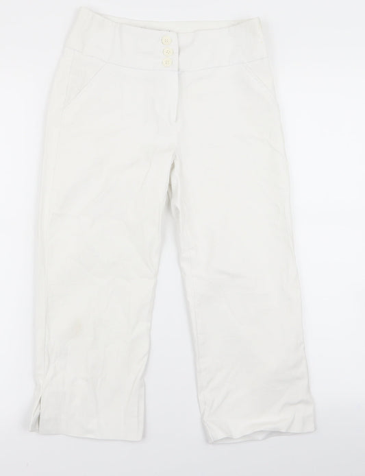 Papaya Womens White   Trousers  Size 8 L29 in