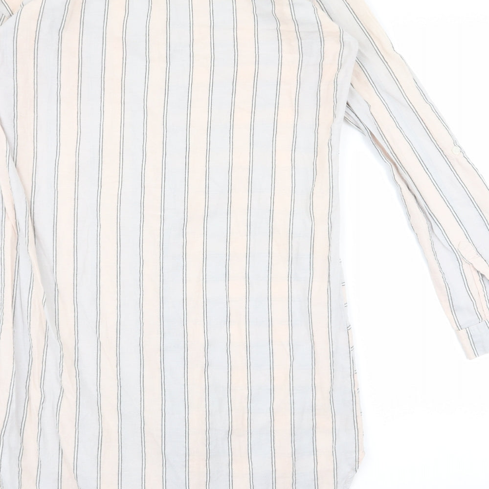 Lounge Womens Pink Striped  Shirt Dress  Size M
