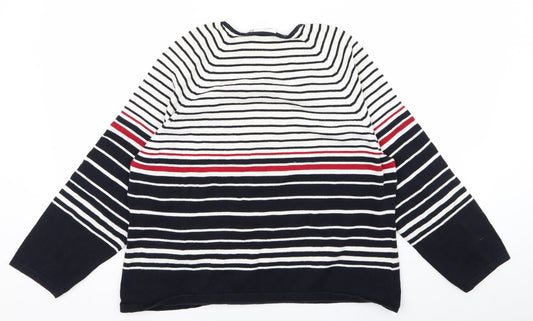 Country Casuals Womens Blue Striped  Pullover Jumper Size L