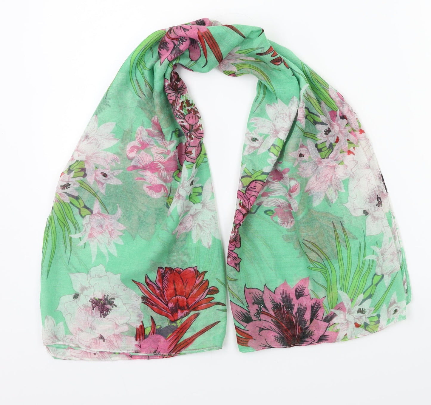 Encuento  Green Floral   Scarf