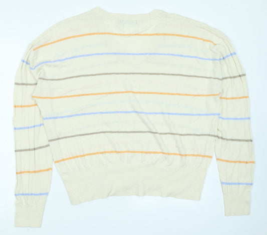M&S Collection Womens Ivory Striped  Pullover Jumper Size XL