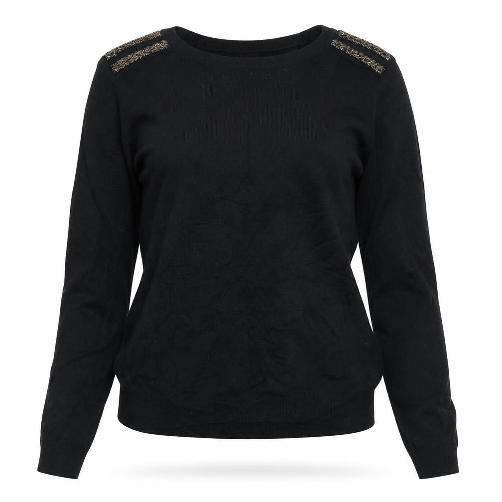 H&M Womens Black  Knit Pullover Jumper Size S