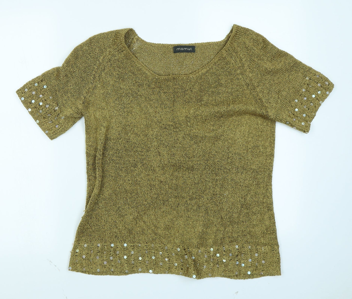 Mamut Womens Yellow  Knit Pullover Jumper Size 12