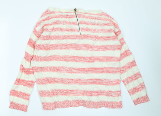 M&Co Womens Pink Striped  Pullover Jumper Size 12