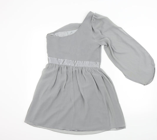 Lipsy Womens Grey Colourblock  Fit & Flare  Size 10