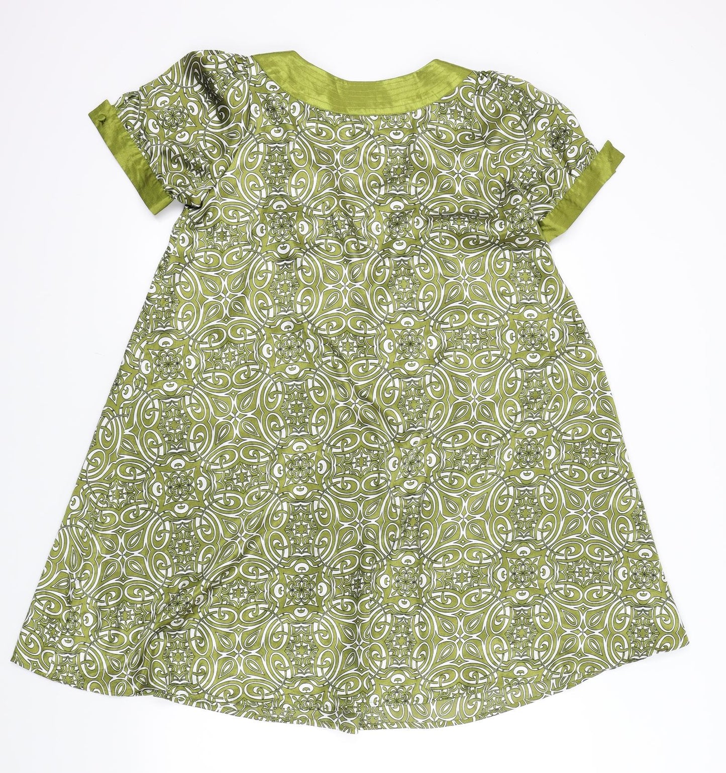 New Look Womens Green Geometric  Fit & Flare  Size 8