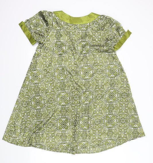 New Look Womens Green Geometric  Fit & Flare  Size 8