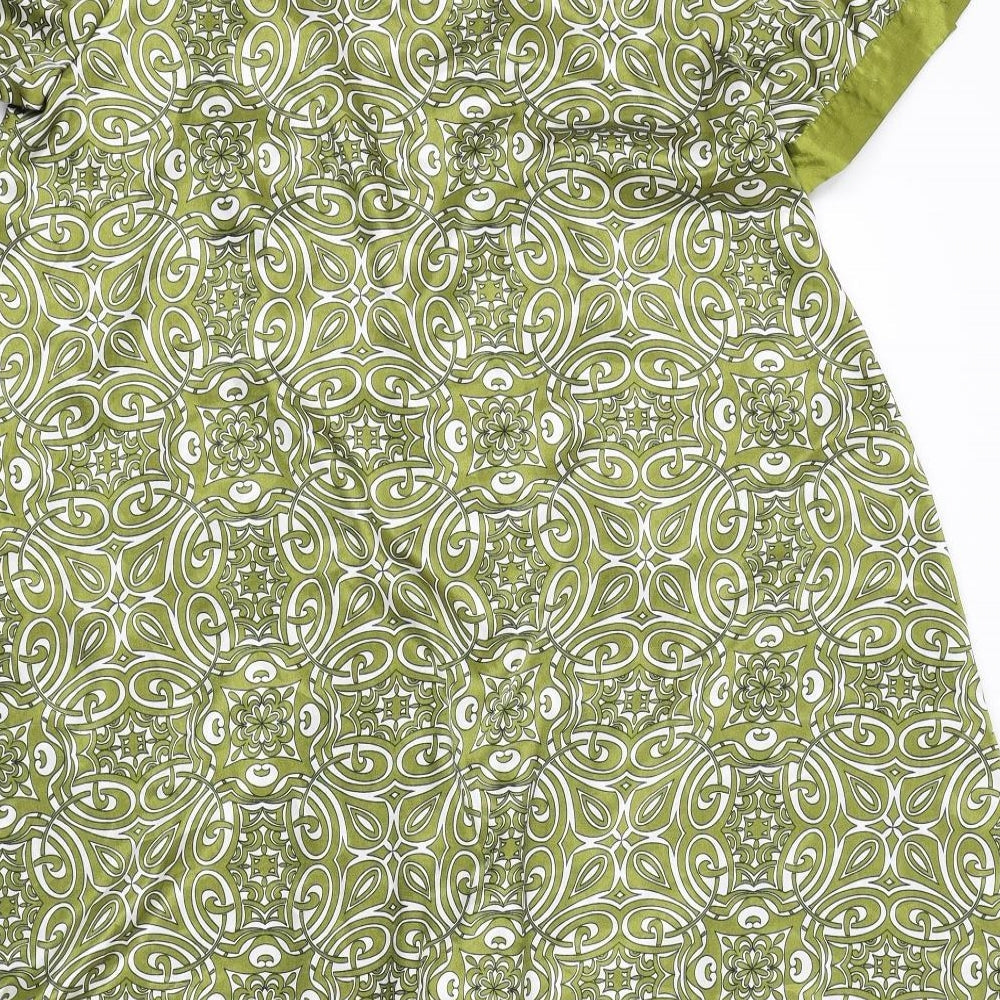 New Look Womens Green Geometric  Fit & Flare  Size 8