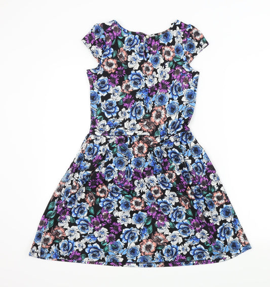 Dorothy Perkins Womens Multicoloured Floral  Fit & Flare  Size 6