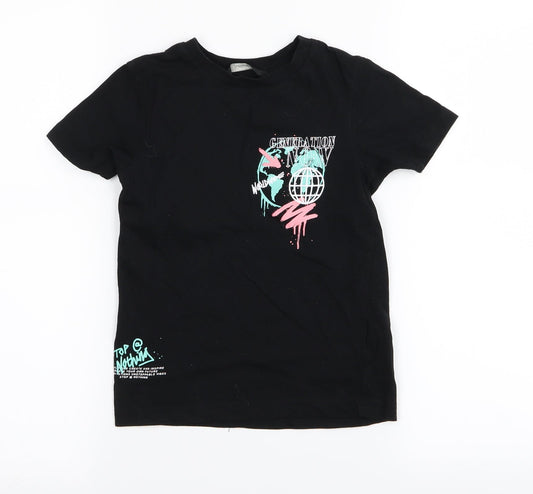 Asda George Girls Black   Basic T-Shirt Size 4-5 Years