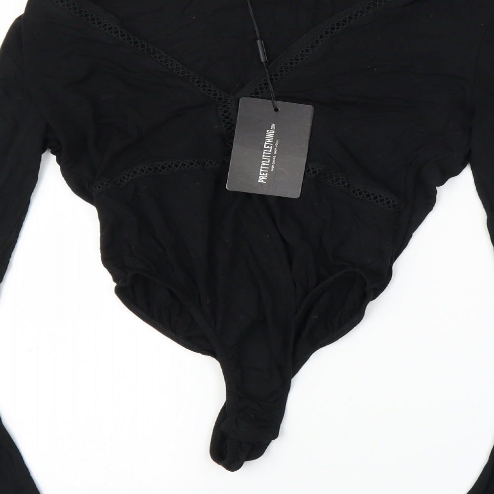 PRETTYLITTLETHING Womens Black   Leotard One-Piece Size 12