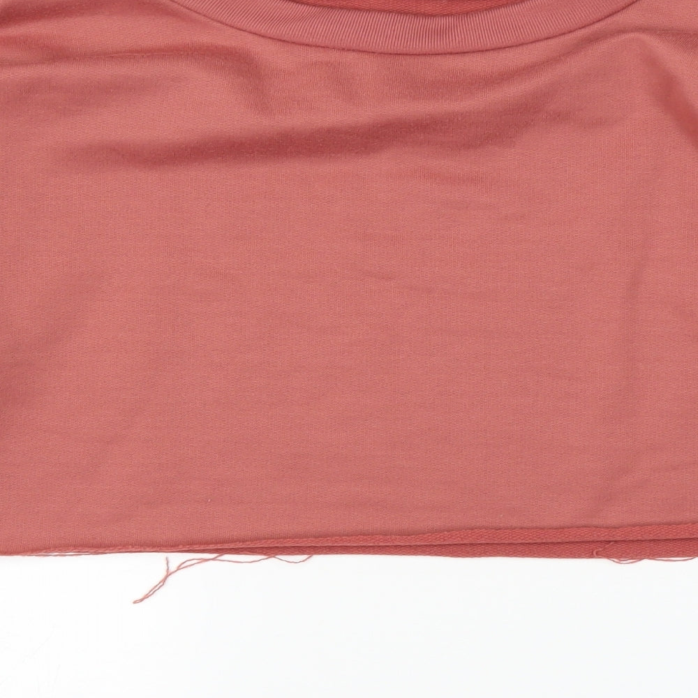 Boohoo Womens Pink   Pullover Jumper Size M  - Cropped
