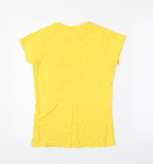 Gildan Womens Yellow   Basic T-Shirt Size S