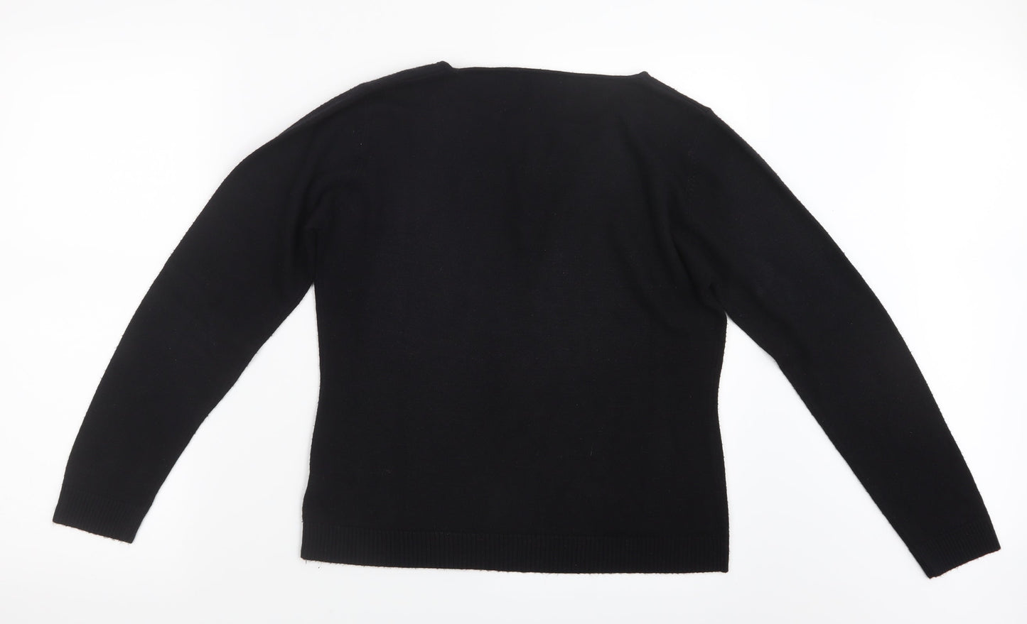Texbasic Womens Black  Knit Pullover Jumper Size M