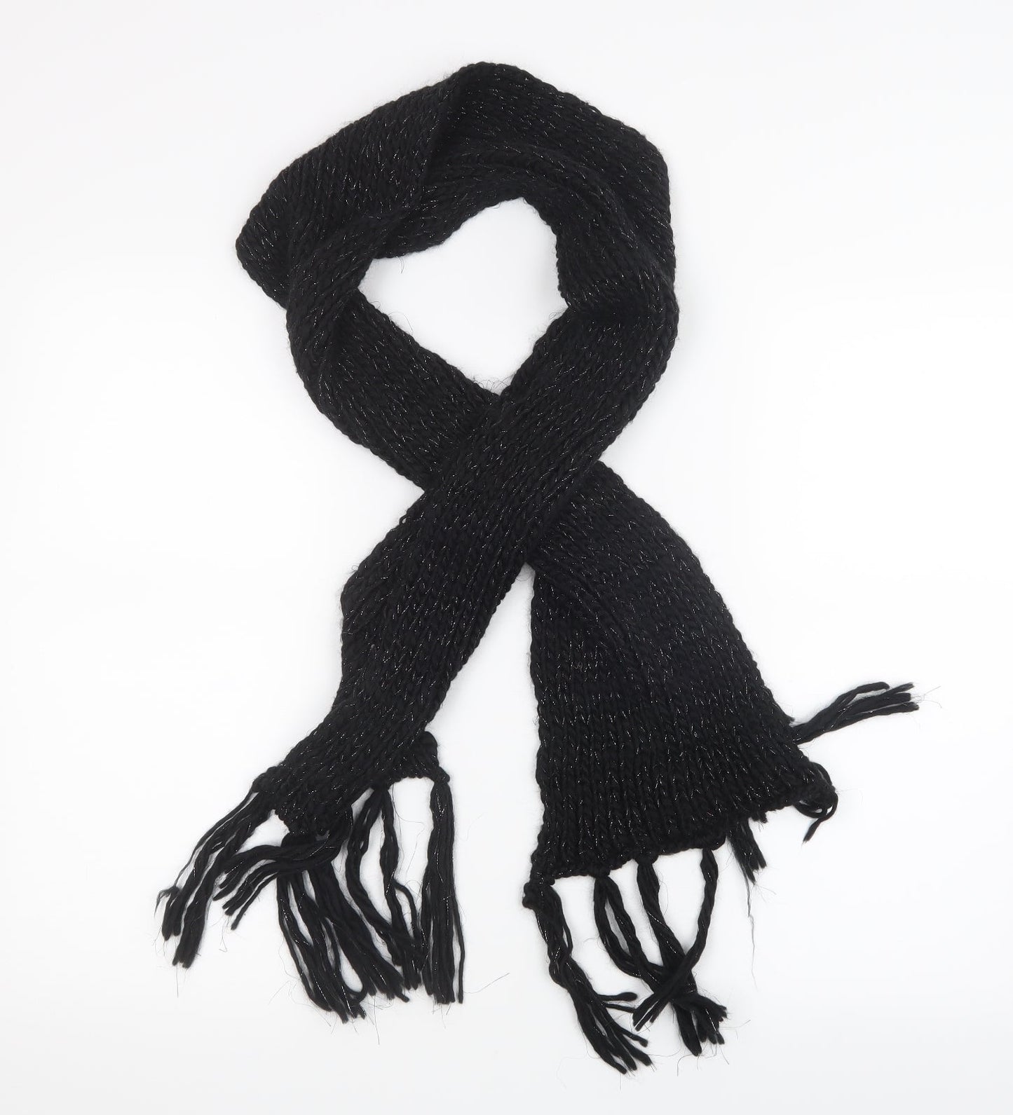 Preworn Womens Black  Knit  Scarf