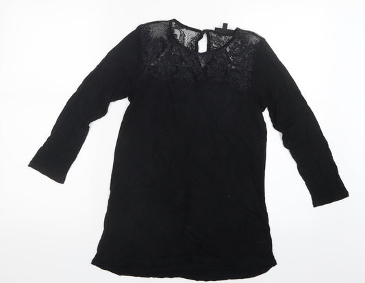 Warehouse Womens Black   Basic T-Shirt Size 10