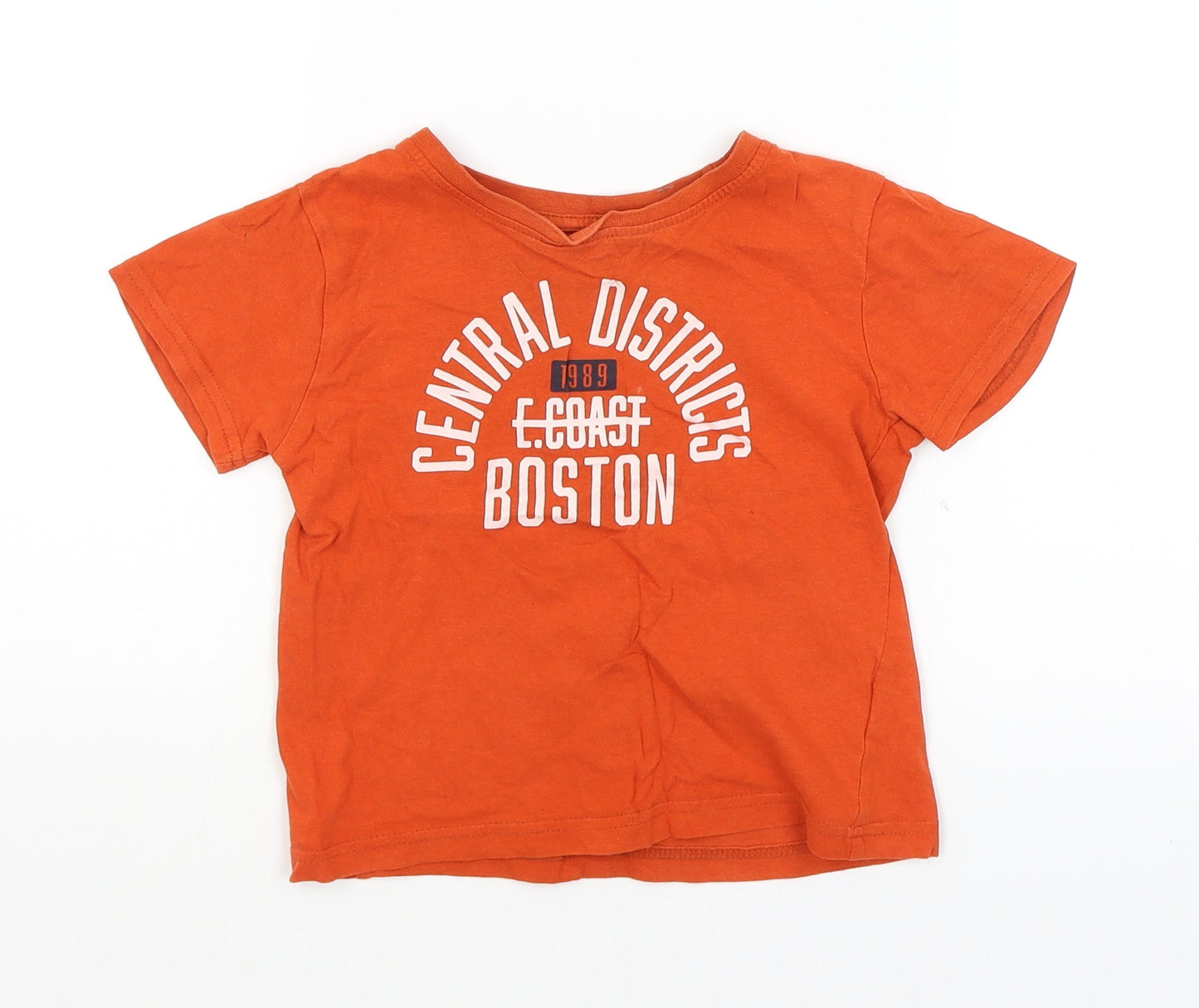 Primark Boys Orange   Basic T-Shirt Size 3-4 Years  - Boston