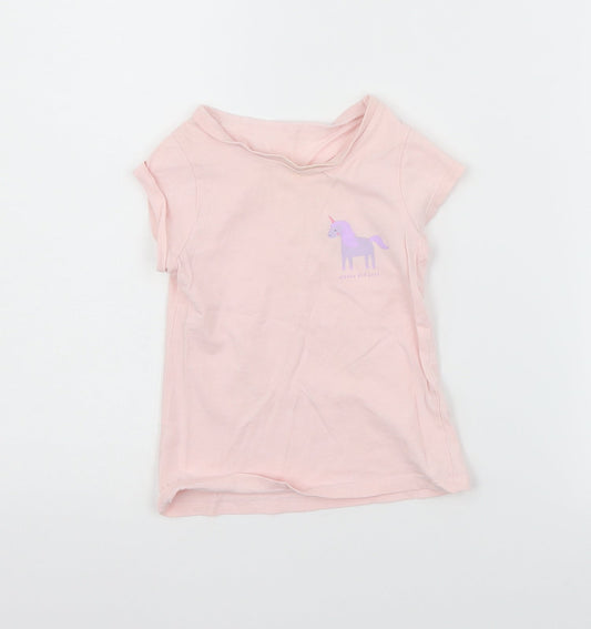 George Girls Pink   Basic T-Shirt Size 2-3 Years