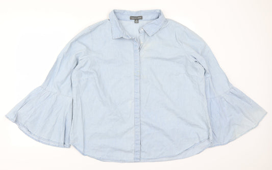 Alexander Jordan Womens Blue  Denim Basic Button-Up Size XL