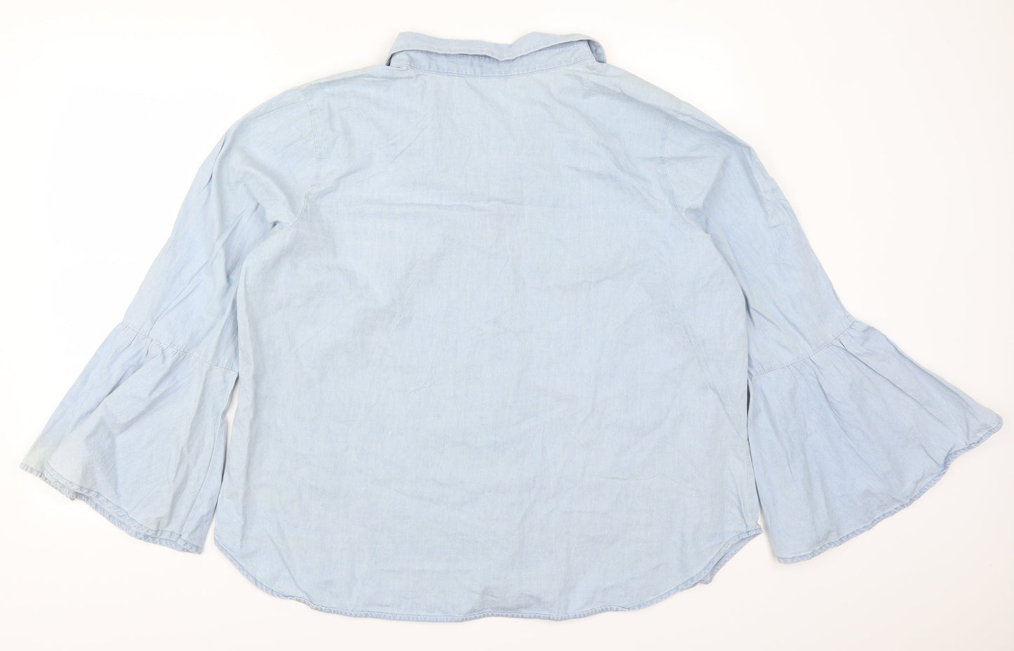 Alexander Jordan Womens Blue  Denim Basic Button-Up Size XL