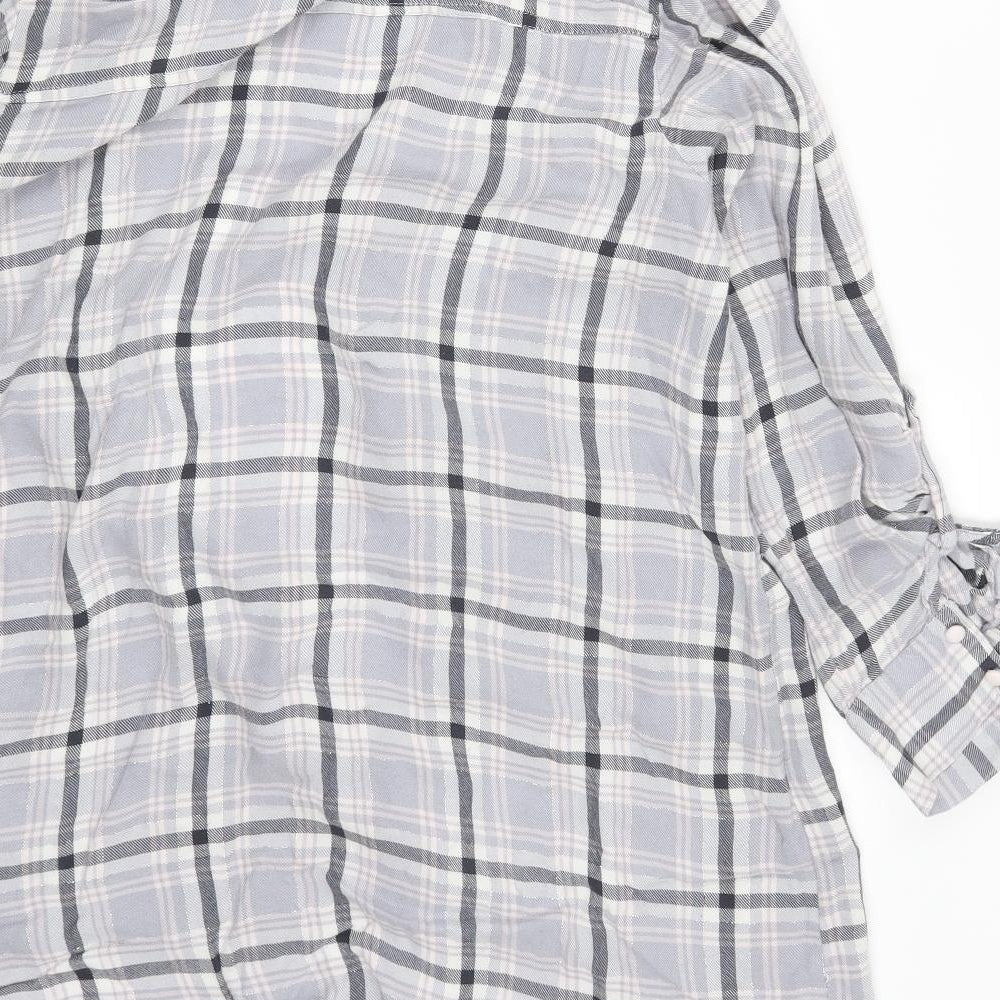 Primark Womens Blue Check  Top Pyjama Top Size 14