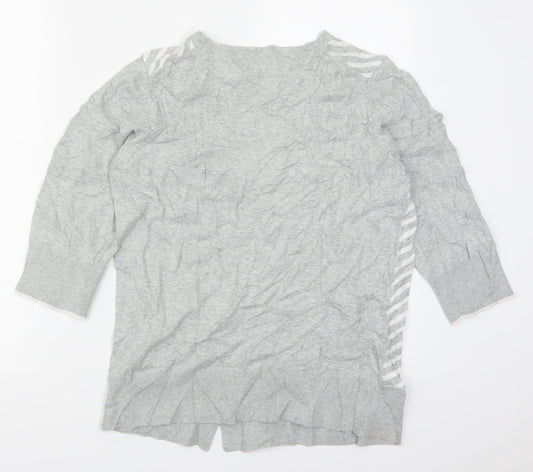 Wishbone Womens Grey Striped  Pullover Jumper Size L