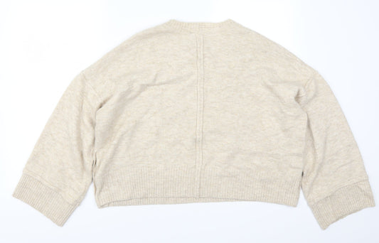 Topshop Womens Beige  Knit Pullover Jumper Size 14
