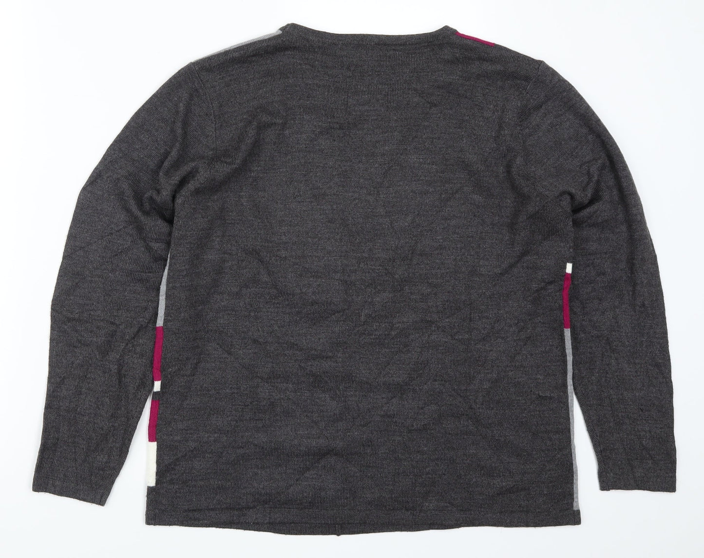 Autonomy Womens Grey   Pullover Jumper Size M  - Pink Colourblock