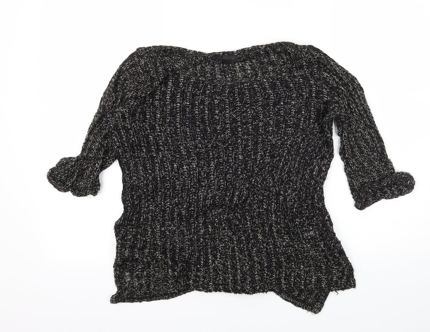 Topshop Womens Black  Knit Pullover Jumper Size 6