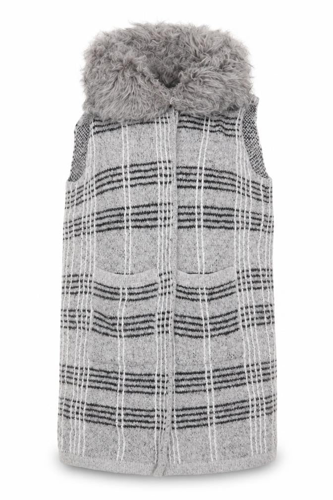 Primark Girls Green Check Knit Cardigan Jumper Size 11-12 Years