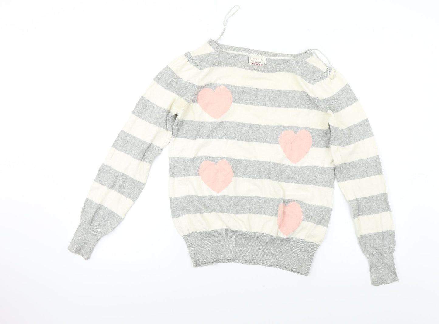 Hoi Polloi  Womens Ivory Striped  Pullover Jumper Size 12