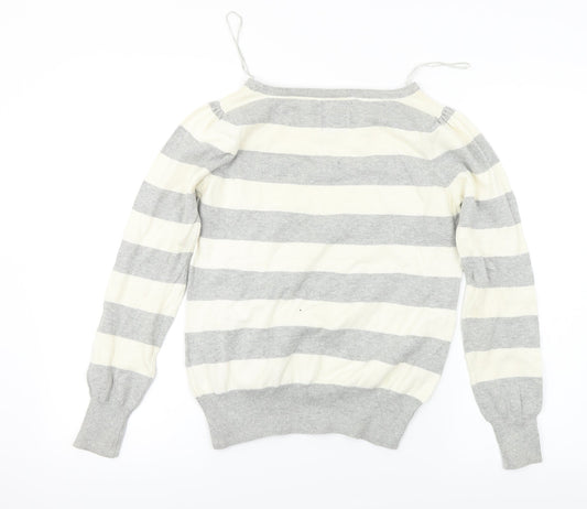 Hoi Polloi  Womens Ivory Striped  Pullover Jumper Size 12