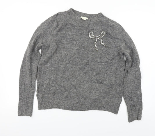 H&M  Womens Grey   Pullover Jumper Size XS