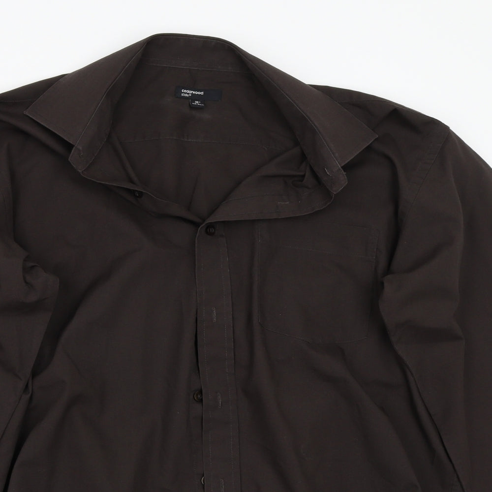Cedar Wood State Mens Brown    Button-Up Size 17