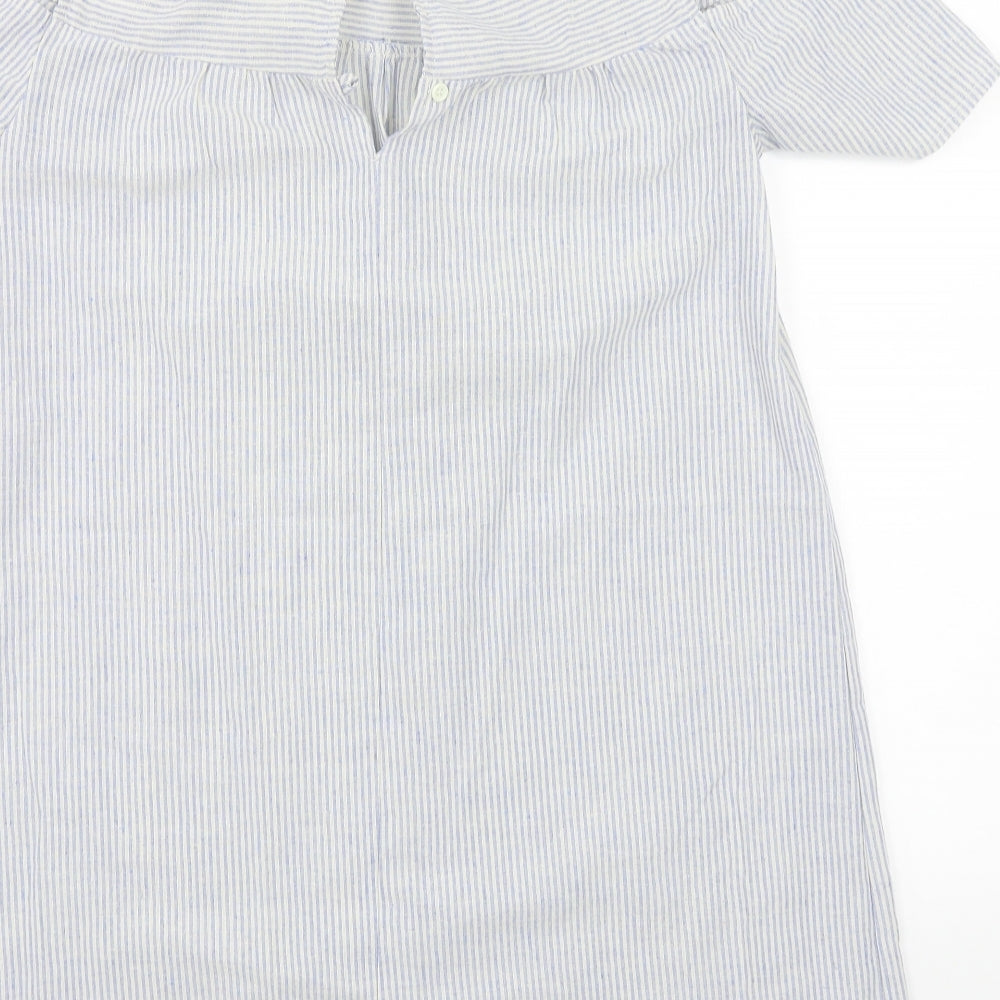 Bravesoul Womens Blue Striped  A-Line  Size S