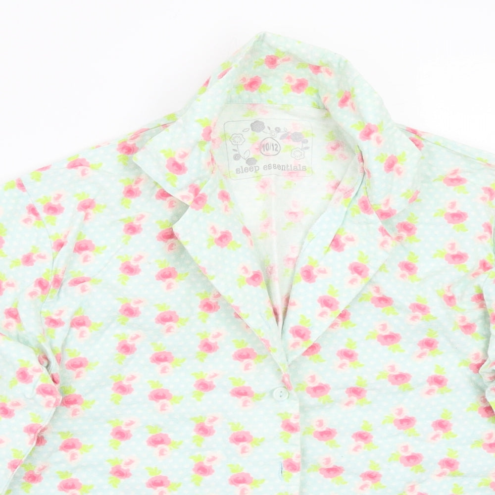 Sleep essentials Womens Blue Floral  Top Pyjama Top Size 10